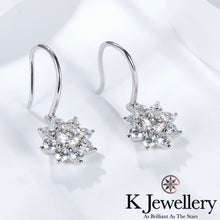 將圖片載入圖庫檢視器 Moissanite Sun Flower Ear Hooks 莫桑石太陽花耳鈎