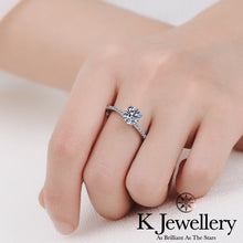 Load image into gallery viewer Moissanite Four Claws Paved Ring 1CT Moissanite Four Claws Paved Ring