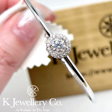 Load image into gallery viewer Moissanite Classic Round Halo Bangle Moissanite round bracelet