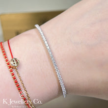 將圖片載入圖庫檢視器 Cubic Zirconia Half Paved Bangle 高碳鑽半圈3分排鑽手鐲

