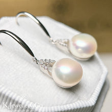 Load image into gallery viewer Moissanite Pearl Earrings Moissanite natural pearl ear hooks
