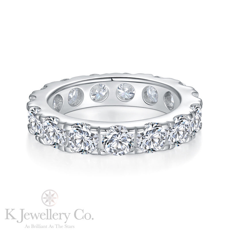 Moissanite Full Paved Brilliant Stacking Ring 莫桑石全圈30分圍石戒指