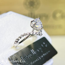 Load image into gallery viewer Moissanite Heart V-Crown Ring Moissanite Heart V-Crown Ring
