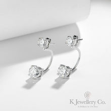 Load image into gallery viewer Moissanite 2 Ways Earrings Moissanite Two Ways Earrings 
