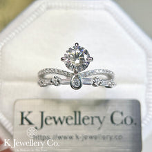 Load image into gallery viewer Moissanite Princess Crown Ring Moissanite Princess Crown Ring
