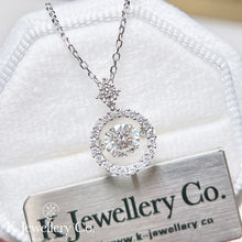 Load image into gallery viewer Moissanite Dancing Stone 0.8ct Necklace Moissanite new version of beating heart necklace
