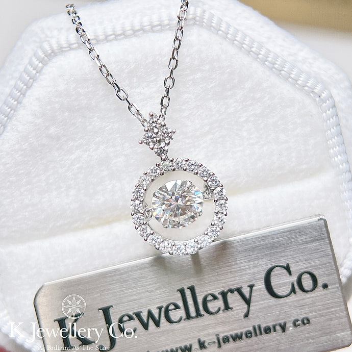 Moissanite Dancing Stone 0.8ct Necklace 莫桑石新版跳動的心頸鏈