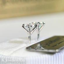 將圖片載入圖庫檢視器 Moissanite Six Prong Earring  莫桑石清鑲高六爪螺絲/耳環
