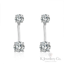 Load image into gallery viewer Moissanite 2 Ways Earrings Moissanite Two Ways Earrings 
