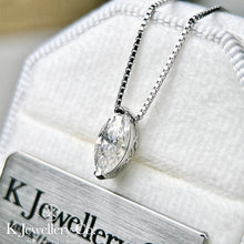 Load image into gallery viewer Moissanite Marquise Necklace Moissanite marquise clear-set necklace

