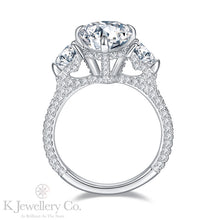 將圖片載入圖庫檢視器 Moissanite 5ct+1.72ct Pear Brilliant Ring 莫桑石華麗5卡+1.72卡水滴型愛心戒指
