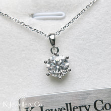 Load image into gallery viewer Moissanite Six Claws Classic Necklace Moissanite Classic Six Claws Necklace
