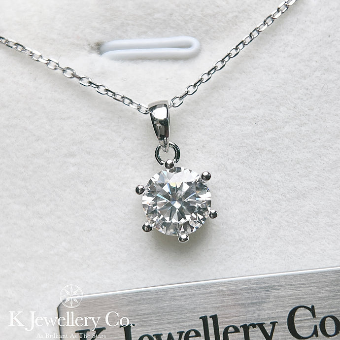 Moissanite Six Claws Classic Necklace莫桑石經典六爪頸鏈