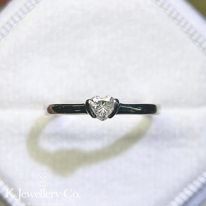 Moissanite Heart Ring 莫桑石簡約愛心戒指