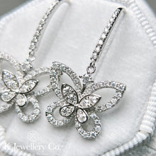 Load image into gallery viewer Moissanite Butterfly Silhouette Earrings Moissanite Phantom Butterfly Earrings
