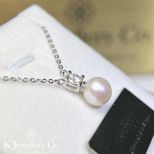 Load image into gallery viewer Moissanite Pearl Necklace Moissanite natural freshwater pearl necklace
