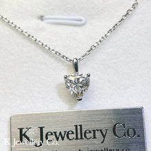 Load image into gallery viewer Moissanite Heart Necklace Moissanite heart-shaped clear-set necklace
