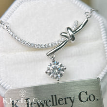 Load image into gallery viewer Moissanite Knot 1ct Necklace Moissanite Knot necklace
