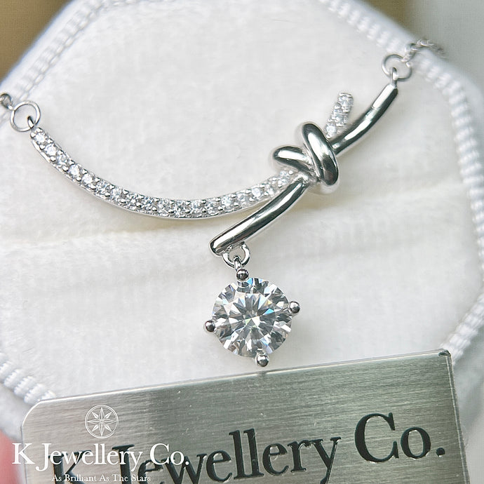 Moissanite Knot 1ct Necklace Moissanite Knot necklace