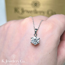 Load image into gallery viewer Moissanite Six Claws Classic Necklace Moissanite Classic Six Claws Necklace
