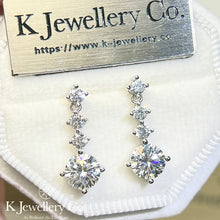 Load image into gallery viewer Moissanite Four Prongs Earrings Moissanite Four Claws and Three Stones Drop Earrings
