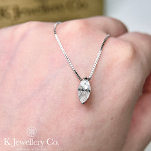 Load image into gallery viewer Moissanite Marquise Necklace Moissanite marquise clear-set necklace
