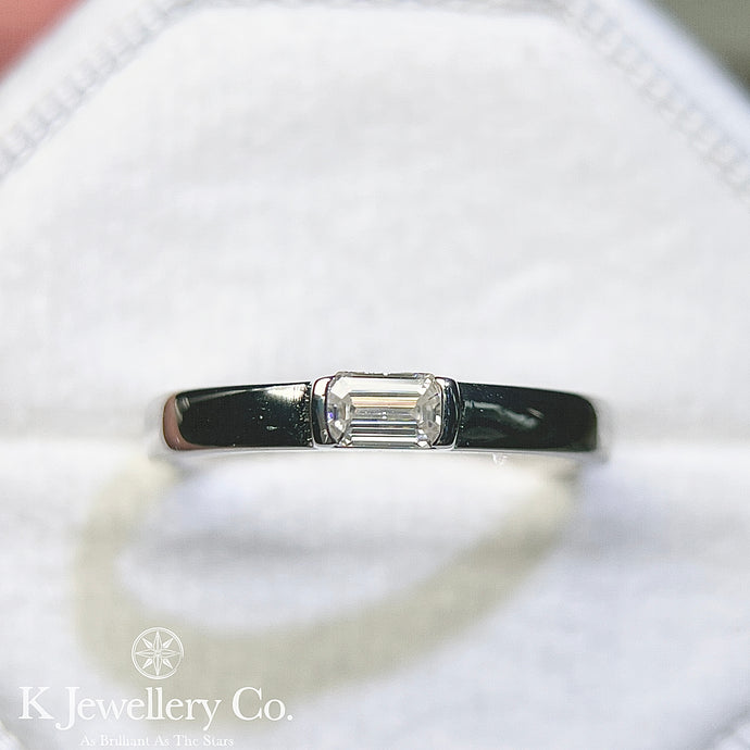 Moissanite Emerald Ring Moissanite simple emerald cut ring