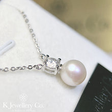 Load image into gallery viewer Moissanite Pearl Necklace Moissanite natural freshwater pearl necklace
