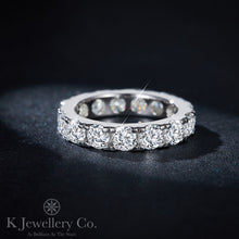 Load image into gallery viewer Moissanite Full Paved Brilliant Stacking Ring Moissanite full circle 30-point stone ring

