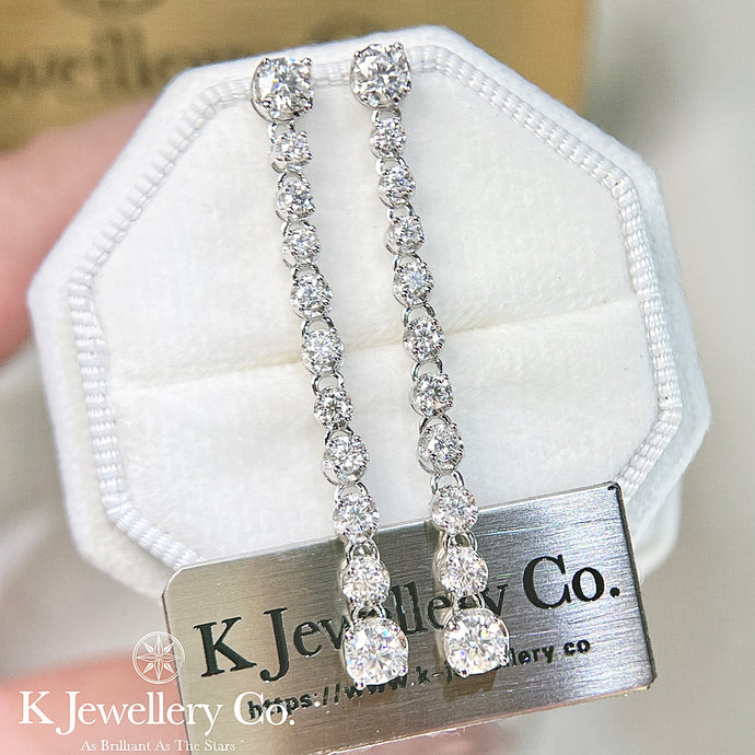Moissanite Twinkling Stardust Earrings 莫桑石閃爍星塵長耳環
