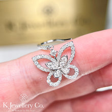 將圖片載入圖庫檢視器 Moissanite Butterfly Silhouette  Earrings 全莫桑石幻影蝴蝶耳環
