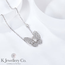 Load image into gallery viewer Moissanite Mother-of-pearl Butterfly Necklace Moissanite Natural White Fritillary Butterfly Necklace
