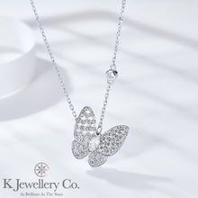 Load image into gallery viewer Moissanite Mother-of-pearl Butterfly Necklace Moissanite Natural White Fritillary Butterfly Necklace
