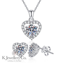Load image into gallery viewer Moissanite Heart Halo Set Moissanite Heart Halo Set
