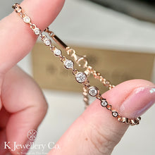 將圖片載入圖庫檢視器 Moissanite Bubble Full Paved Bracelet 全莫桑石月影璀璨手鏈

