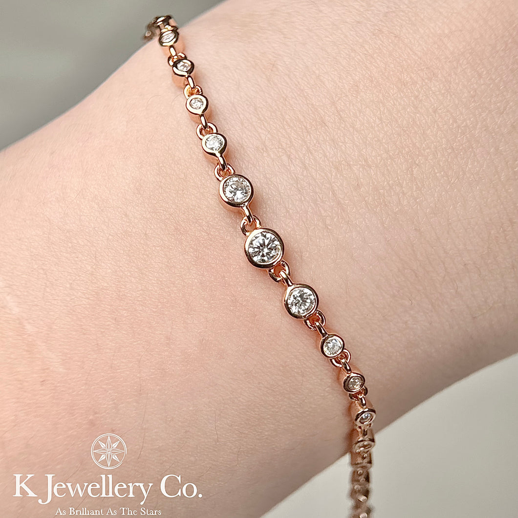Moissanite Bubble Full Paved Bracelet 全莫桑石月影璀璨手鏈