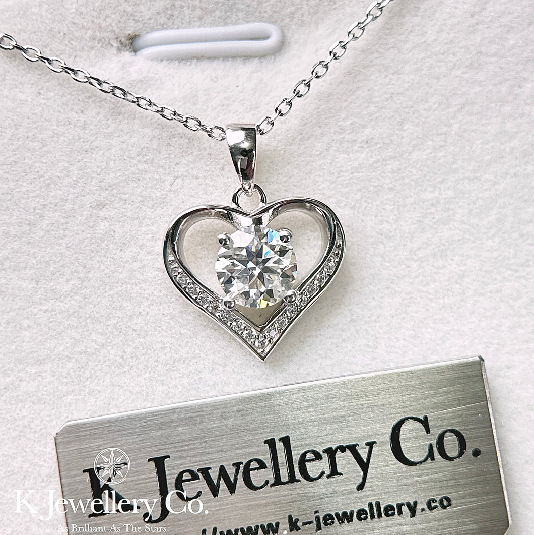 Moissanite Heart Necklace Moissanite Heart Necklace