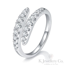 Load image into gallery viewer Moissanite Dual Band Ring Moissanite double line surrounding ring
