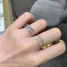 Load image into gallery viewer Moissanite Dual Band Ring Moissanite double line surrounding ring

