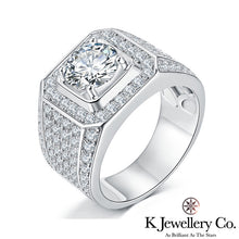 將圖片載入圖庫檢視器 Moissanite Luxurious Set Men Ring 莫桑石滿鑽豪華鑲嵌男戒
