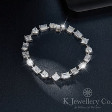 Load image into gallery viewer Moissanite Elegant Irregular Princess Square Heart-shaped Emerald Oval Cut Bracelet Luxurious and noble 1 carat special-shaped moissanite princess square heart-shaped emerald cut oval bracelet
