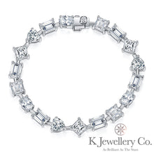 Load image into gallery viewer Moissanite Elegant Irregular Princess Square Heart-shaped Emerald Oval Cut Bracelet Luxurious and noble 1 carat special-shaped moissanite princess square heart-shaped emerald cut oval bracelet
