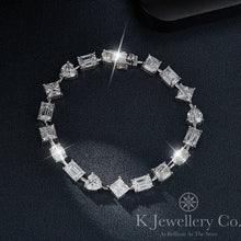Load image into gallery viewer Moissanite Elegant Irregular Princess Square Heart-shaped Emerald Oval Cut Bracelet Luxurious and noble 1 carat special-shaped moissanite princess square heart-shaped emerald cut oval bracelet
