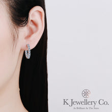 Load image into gallery viewer Moissanite Full Stars Earrings Moissanite full hoop earrings inside and outside

