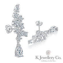 Load image into gallery viewer Moissanite Luxury Cluster Pear Earrings Moissanite pear-shaped diamond cluster earrings
