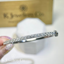 Load image into gallery viewer Moissanite Full Paved Bangle customized version of moissanite full diamond jewelry buckle bracelet
