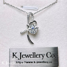 Load image into gallery viewer Moissanite Ribbon Knot Necklace Moissanite Ribbon Knot Necklace
