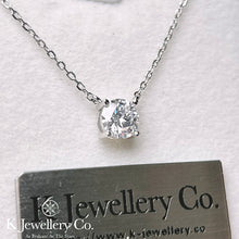 Load image into gallery viewer Moissanite Classic Four Prong Necklace Moissanite Classic Four Prong Necklace
