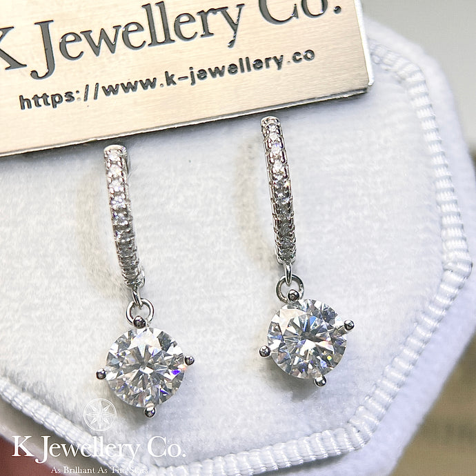 Moissanite Four Prongs Cuff Earrings 莫桑石四爪耳圈耳環