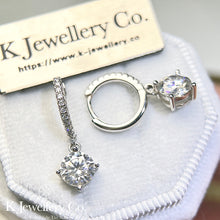 將圖片載入圖庫檢視器 Moissanite Four Prongs Cuff Earrings 莫桑石四爪耳圈耳環
